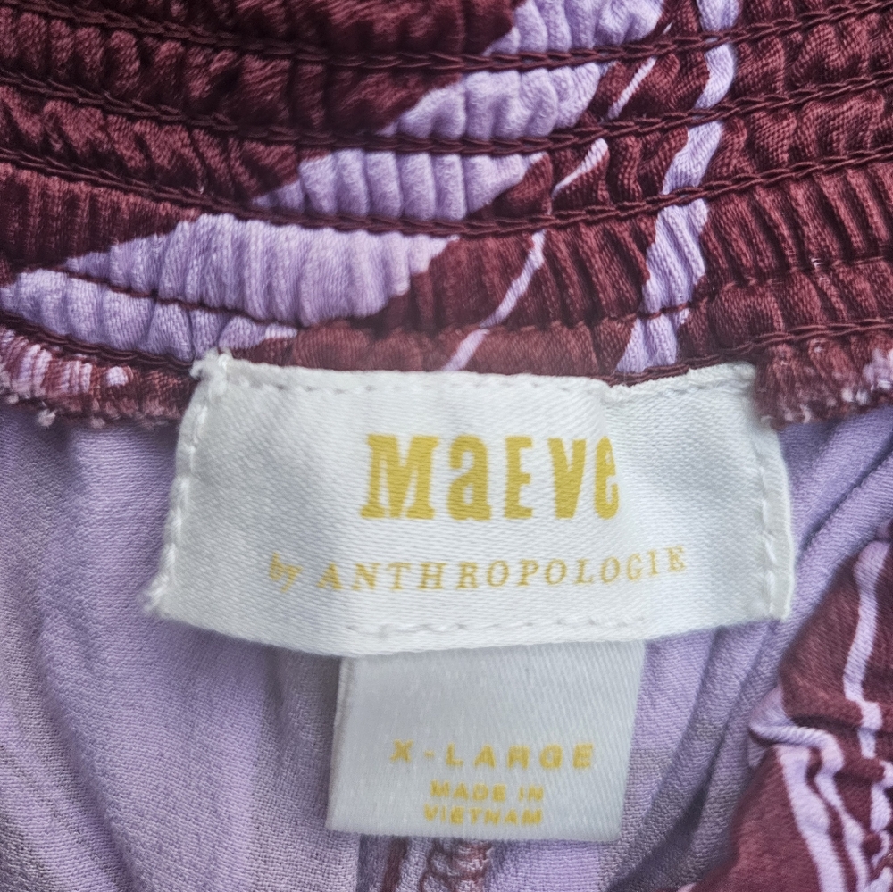 Anthropologie Purple & Brown Wide Leg Pants - Picture 3 of 11
